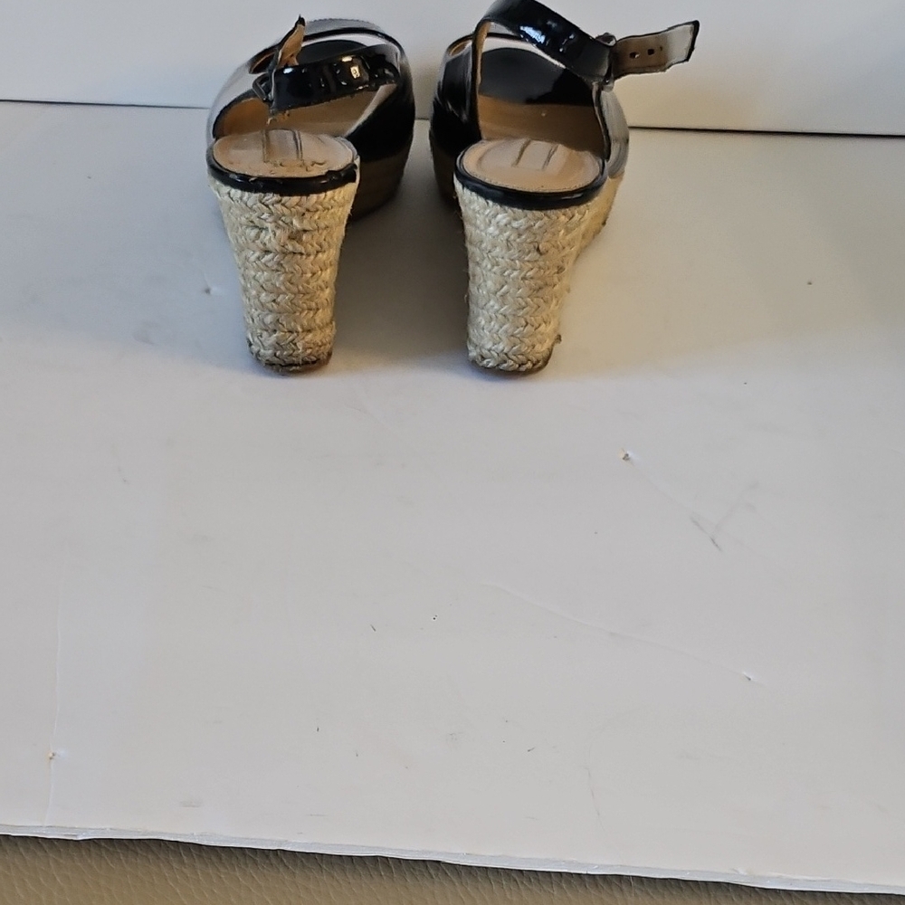 Antonio Melani Black and Cream Wedge Shoes (Size 7) - Picture 7 of 8